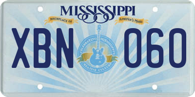 MS license plate XBN060