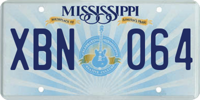 MS license plate XBN064