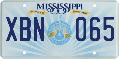 MS license plate XBN065
