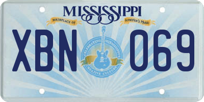 MS license plate XBN069