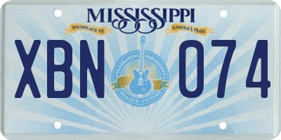 MS license plate XBN074