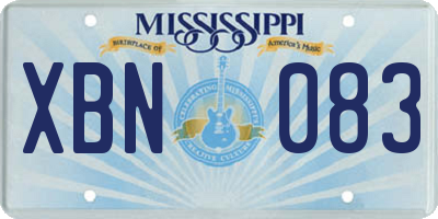 MS license plate XBN083