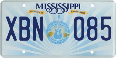 MS license plate XBN085