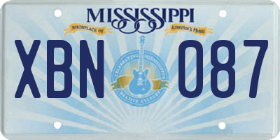 MS license plate XBN087