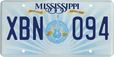 MS license plate XBN094