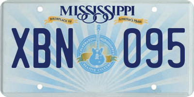 MS license plate XBN095
