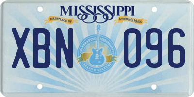 MS license plate XBN096