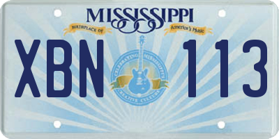 MS license plate XBN113