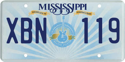 MS license plate XBN119