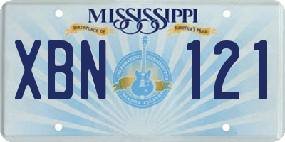 MS license plate XBN121