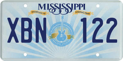 MS license plate XBN122