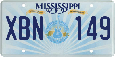 MS license plate XBN149