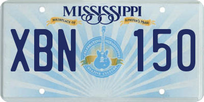 MS license plate XBN150