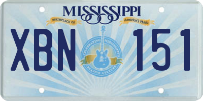 MS license plate XBN151