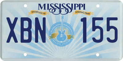 MS license plate XBN155
