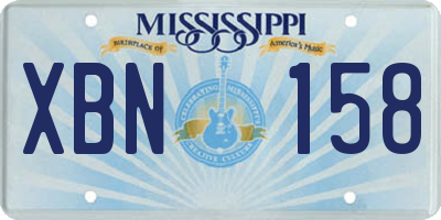 MS license plate XBN158