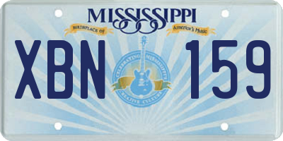 MS license plate XBN159