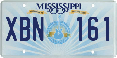 MS license plate XBN161