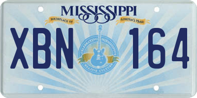 MS license plate XBN164