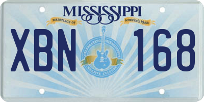 MS license plate XBN168