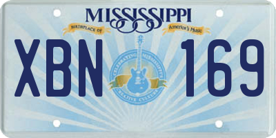 MS license plate XBN169