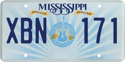MS license plate XBN171