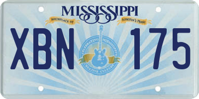 MS license plate XBN175