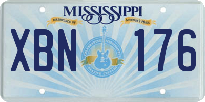 MS license plate XBN176