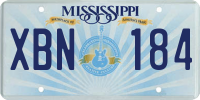 MS license plate XBN184