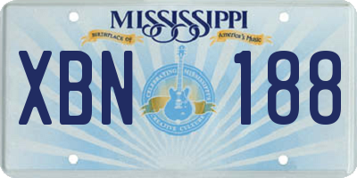 MS license plate XBN188