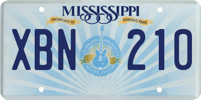 MS license plate XBN210