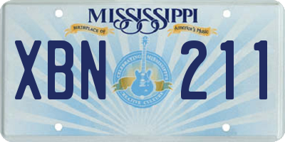 MS license plate XBN211