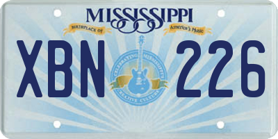 MS license plate XBN226
