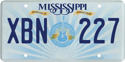 MS license plate XBN227
