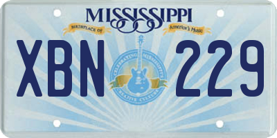 MS license plate XBN229