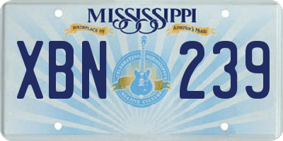 MS license plate XBN239
