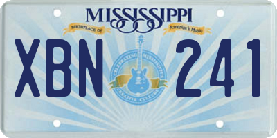 MS license plate XBN241