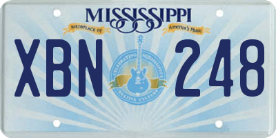 MS license plate XBN248