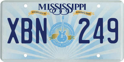 MS license plate XBN249
