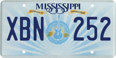 MS license plate XBN252