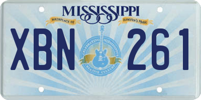 MS license plate XBN261