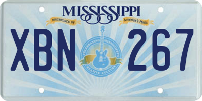 MS license plate XBN267