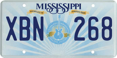 MS license plate XBN268