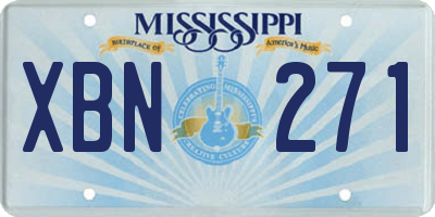 MS license plate XBN271