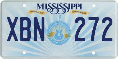MS license plate XBN272