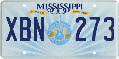 MS license plate XBN273