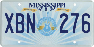 MS license plate XBN276