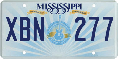 MS license plate XBN277