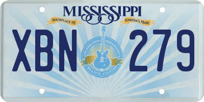 MS license plate XBN279