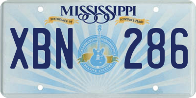 MS license plate XBN286